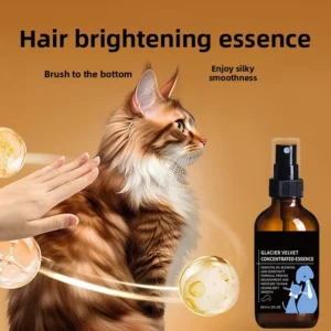 Spray para el cuidado del pelo de mascotas, antiestático, brillante, sin necesidad de enjuague, desenredante, con aceite esencial y desodorizante.